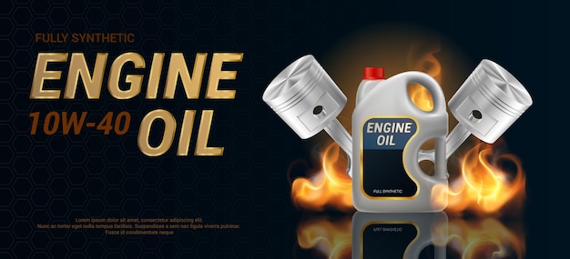 Engine oil banner with two piston and plastic canister