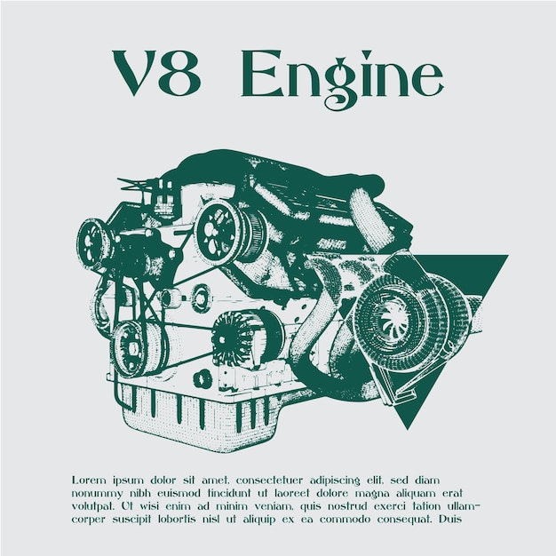Engine poster template illustration