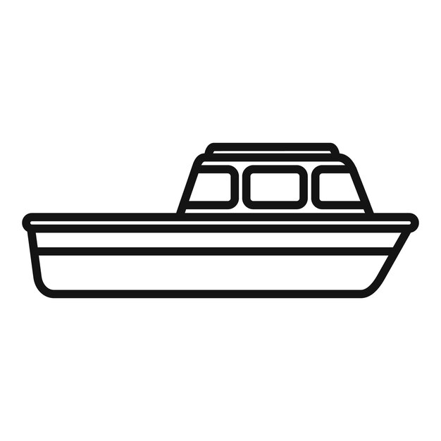 Vector engine rescue boat icon outline vector sea search coast vest