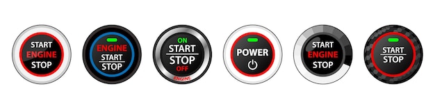 Vector engine start stop button vector