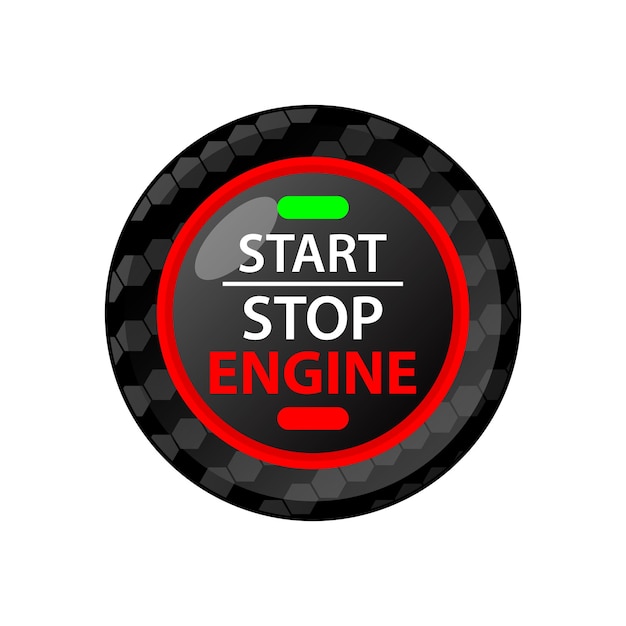 Engine start stop button vector