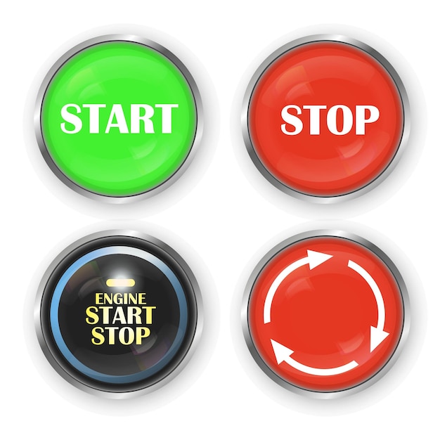 Bouton Start-stop photo stock. Image du fermer, roue - 161524550