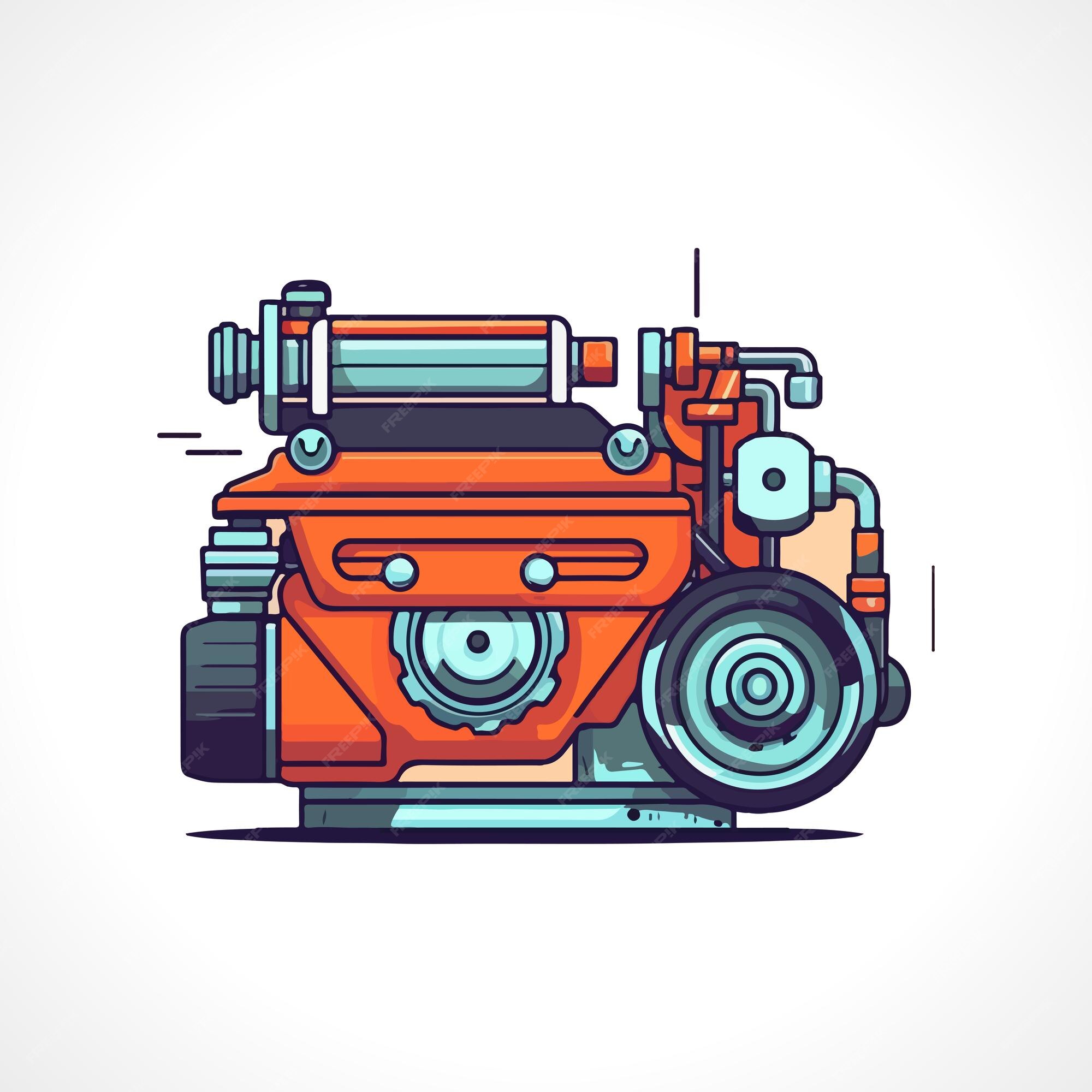 Car Engine 2d Vector Animation Stock Vector (Royalty Free