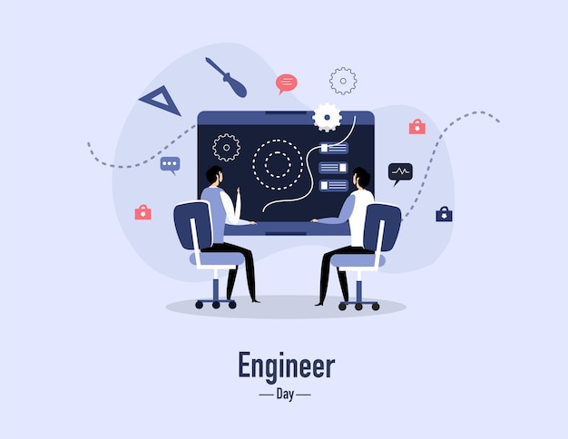 Engineer day illustration vector design for day of engineer event vector