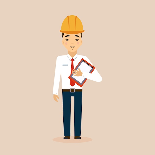 Engineer Flat Vector Illustration. Career choice concept