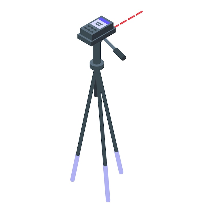 Vector engineer laser tool icon isometric vector worker team architect design