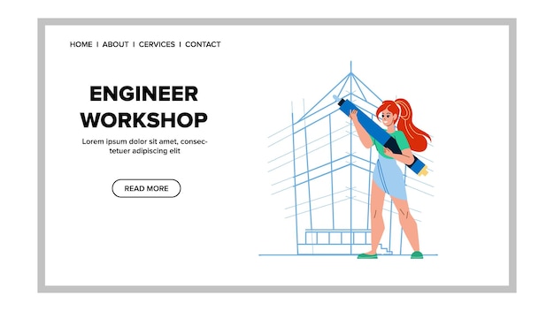 Engineer Workshop For Create Construction Vector