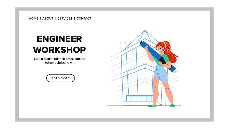 Vector engineer workshop for create construction vector