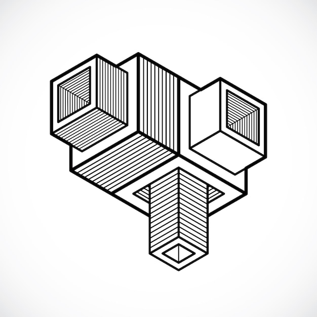 Engineering abstract shape, vector polygonal figure.