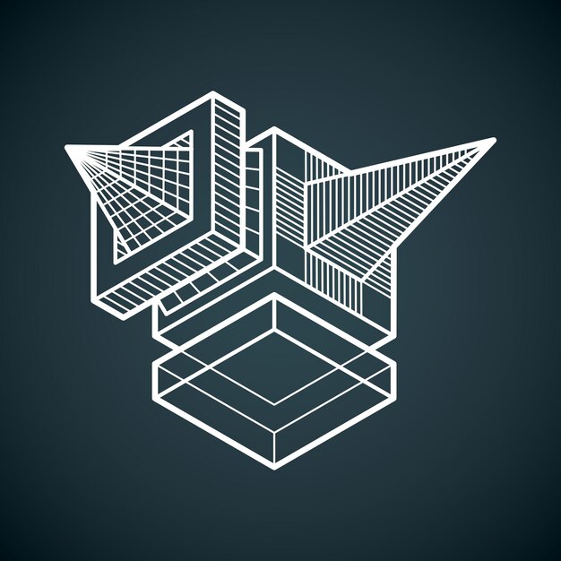 Engineering abstracte vorm, 3D-vector veelhoekige figuur.