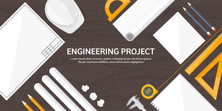 Vector engineering and architecture vector illustration drawing and construction architectural project