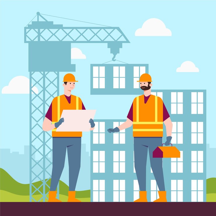 Vector engineering and construction illustration