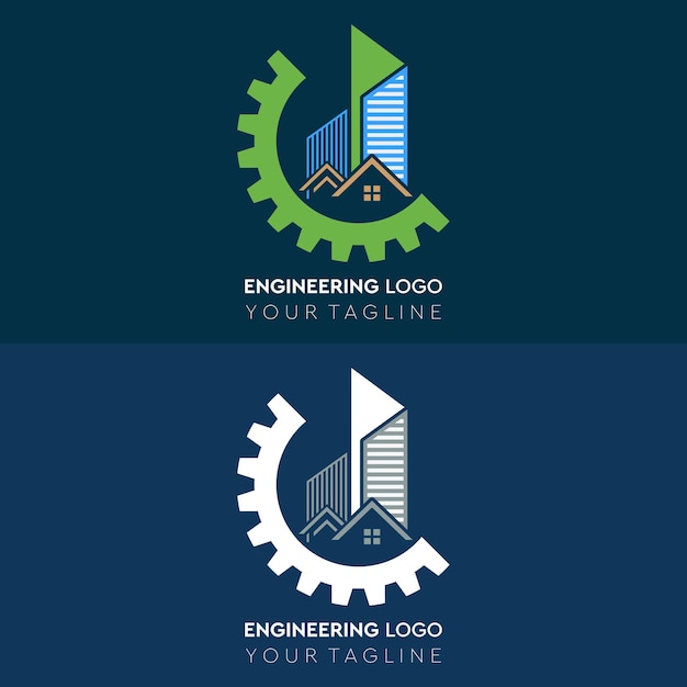 Engineering constructions builders company logo V2