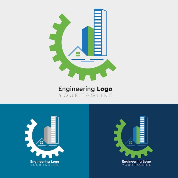 Vettore logo dell'azienda ingegneria - costruzioni - costruttori