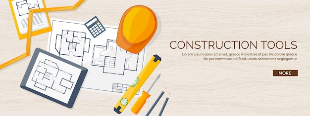 Engineering en architectuur vector illustratie tekening en bouw architectonisch project
