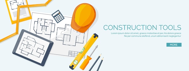 Engineering en architectuur vector illustratie tekening en bouw architectonisch project