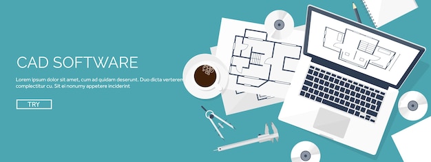 Engineering en architectuur vector illustratie tekening en bouw architectonisch project