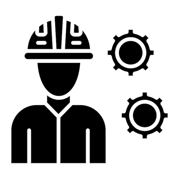 Engineering Glyph Solid Black Illustration