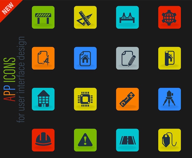 Vector engineering icon set