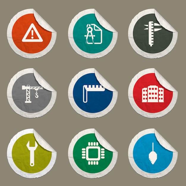engineering icons set for web sites and user interface