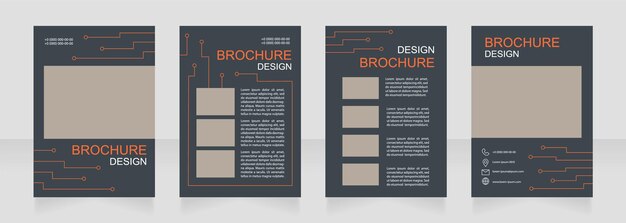 Вектор Дизайн пустой брошюры по установке инженерной системы набор шаблонов с местом для копирования текста коллекция готовых корпоративных отчетов редактируемые 4 бумажные страницы используемые шрифты arial myriad pro