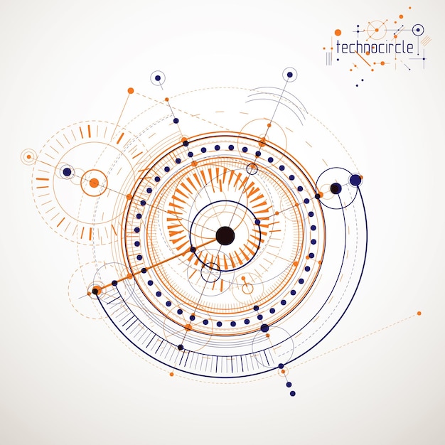 Engineering technologie vector behang gemaakt met cirkels en lijnen. Technische tekening abstracte achtergrond.