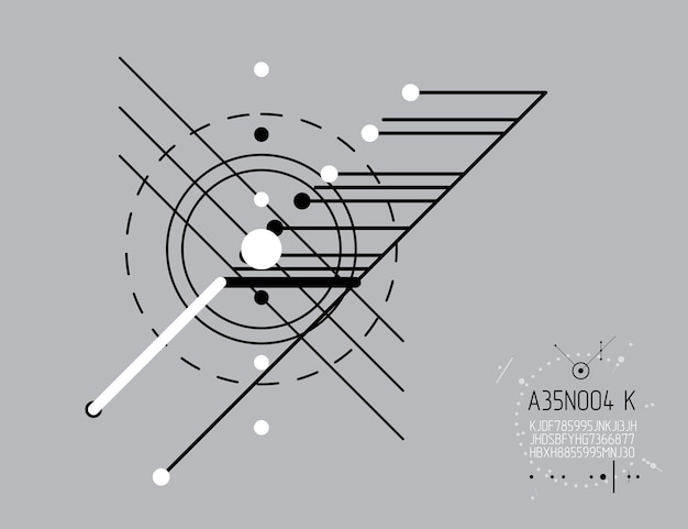 Engineering technologische vector behang gemaakt met cirkels en lijnen. Moderne geometrische artistieke grafische compositie kan worden gebruikt als sjabloon en lay-out. Abstracte technische achtergrond.