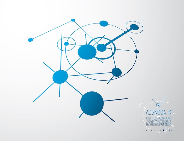 engineering technology vector wallpaper made with circles and lines. technical drawing abstract background. art graphic illustration.