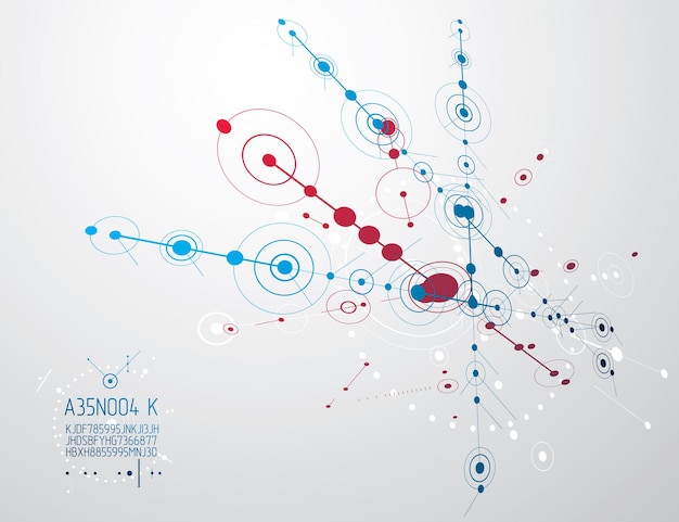 Vector engineering technology vector wallpaper made with circles and lines. technical drawing abstract background.