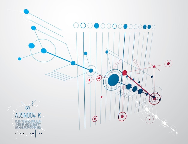 Vector engineering technology vector wallpaper made with circles and lines. technical drawing abstract background.