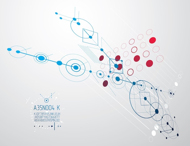 engineering technology vector wallpaper made with circles and lines. technical drawing abstract background.