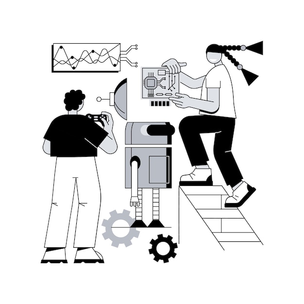 Engineering voor kinderen abstract concept vectorillustratie