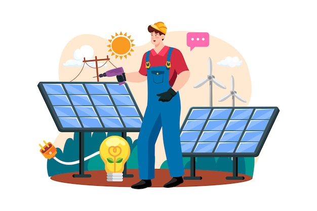 engineers are installing solar power