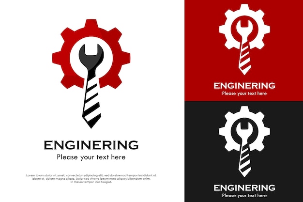 エンジニアリングデザインのロゴのテンプレートイラスト