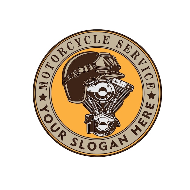 Engines and motorcycle logo vector illustration