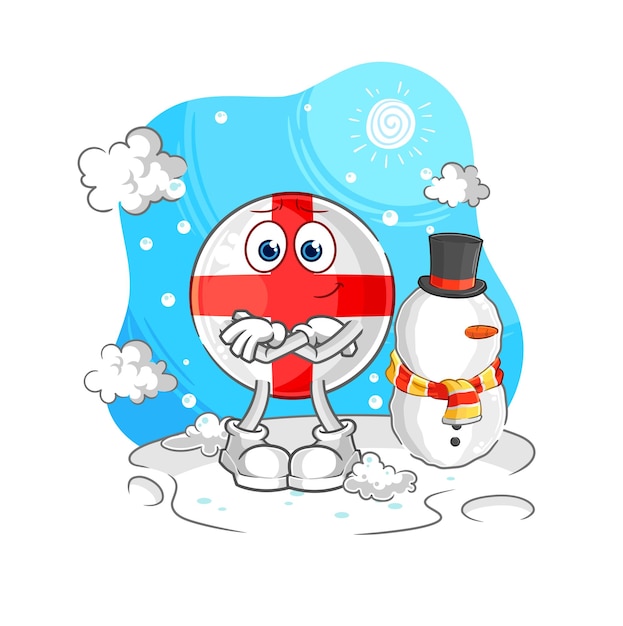 England in cold winter character cartoon mascot vector