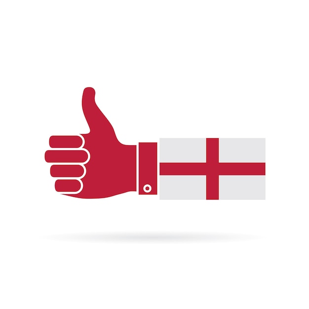 England country flag thumbs up vector icon