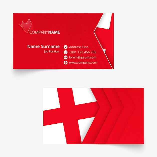 England Flag Business Card, standard size (90x50 mm) business card template.