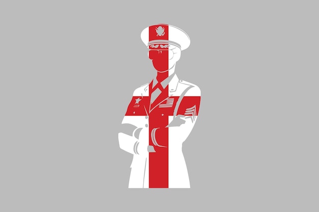 Vector england flag and england soldier shape the flag of england england national flag vector