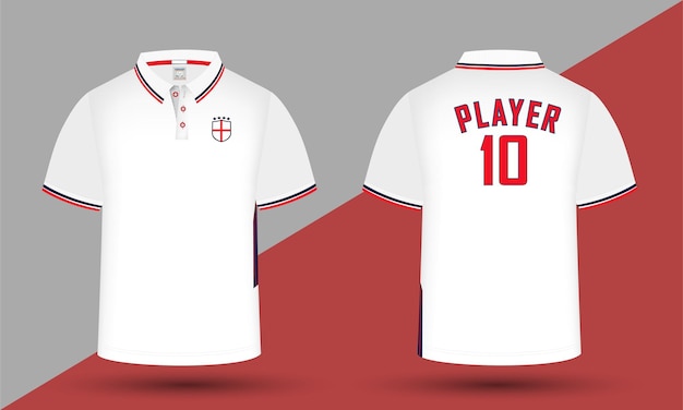 England Football team jersey Design along with the England flag and icon Men's polo shirt design