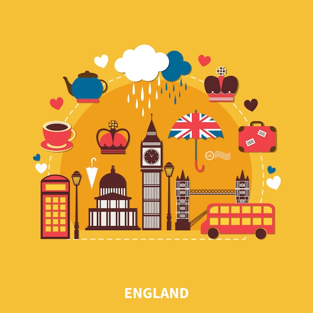 Vector england landmarks composition