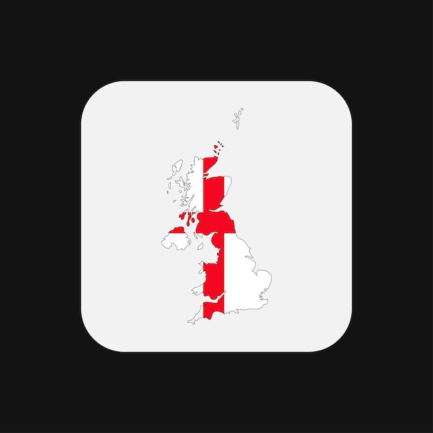 Vector england map silhouette with flag on white background
