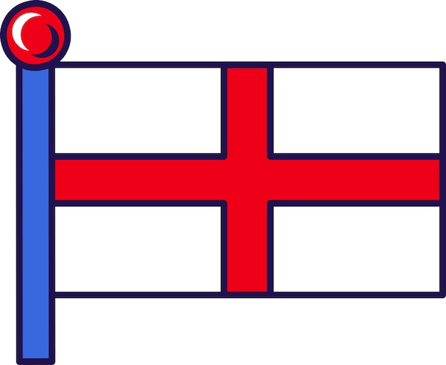 England patriot symbolic flag on flagstaff vector