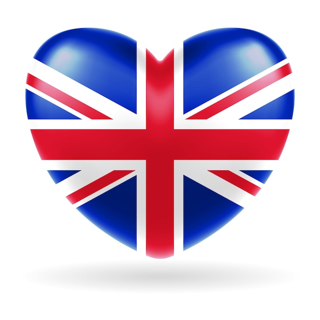 England united kingdom flag heart shape vector