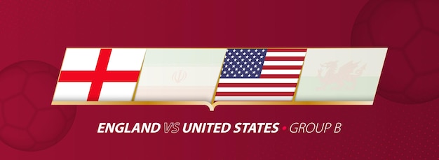 England United States football match illustration in group A