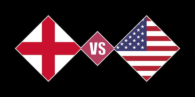 England vs USA flag concept Vector illustration