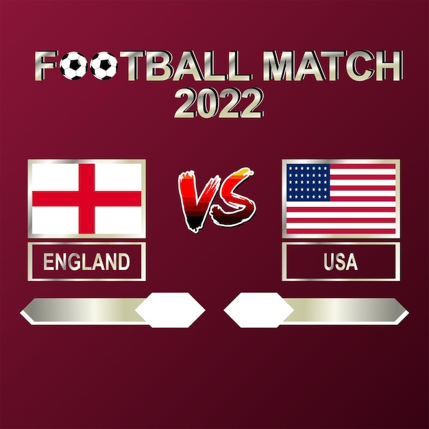 England vs USA football cup 2022 template background vector for schedule, result match