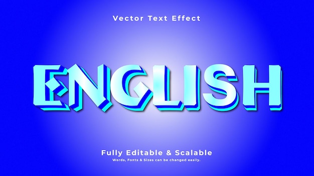 Vector english 3d vector text effect fully editable print ready