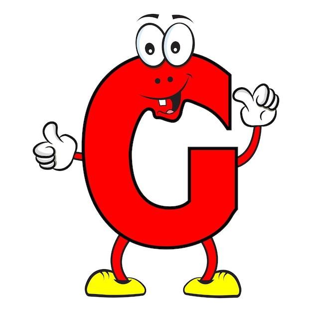 Vector english alphabet g cartoon character vector illustration