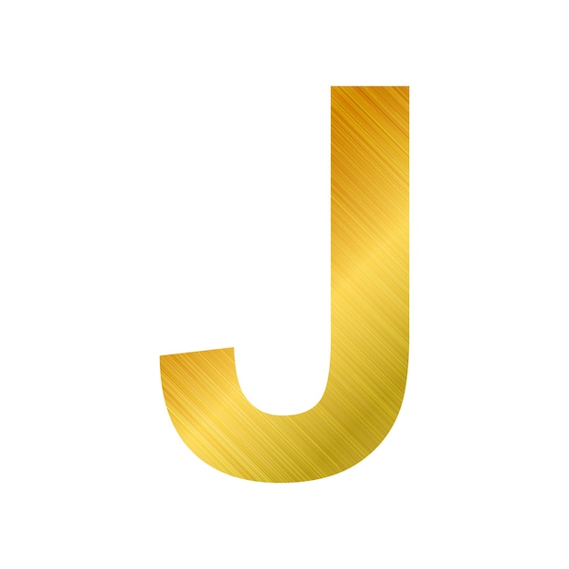 English alphabet gold texture letter J on white background Vector